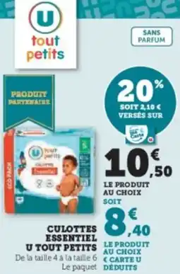 Super U Culottes essentiel u tout petits offre