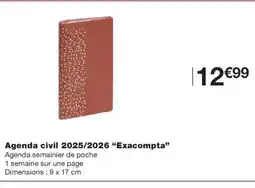 Monoprix EXACOMPTA Agenda civil 2025/2026 offre