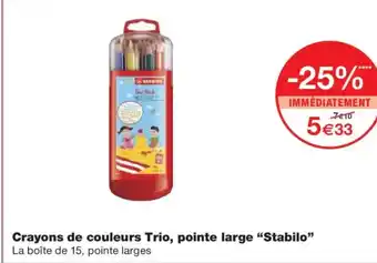 Monoprix STABILO Crayons de couleurs Trio, pointe large offre