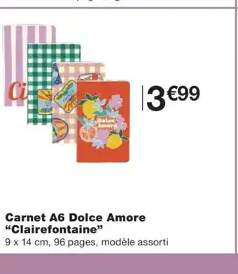 Monoprix CLAIREFONTAINE Carnet A6 Dolce Amore offre