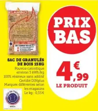 Super U Sac de granulés de bois offre