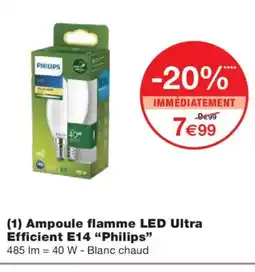 Monoprix PHILIPS Ampoule flamme LED Ultra Efficient E14 offre