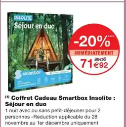 Monoprix Coffret Cadeau Smartbox Insolite : Séjour en duo offre