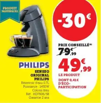 Super U Senseo original philips offre