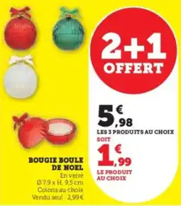 Super U Bougie boule de noel offre