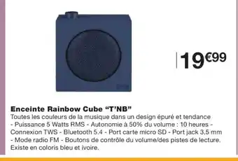 Monoprix T'NB Enceinte Rainbow Cube offre