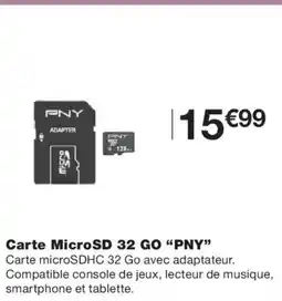 Monoprix PNY Carte MicroSD 32 GO offre