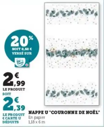 Super U Nappe u couronne de noël offre