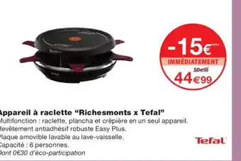 Monoprix TEFAL Appareil à raclette offre