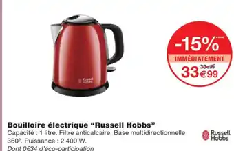 Monoprix RUSSELL HOBBS Bouilloire électrique offre