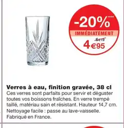 Monoprix Verres à eau, finition gravée offre