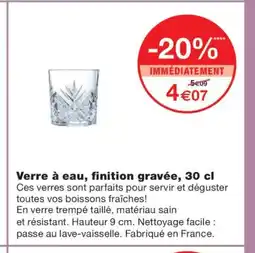 Monoprix Verre à eau, finition gravée offre
