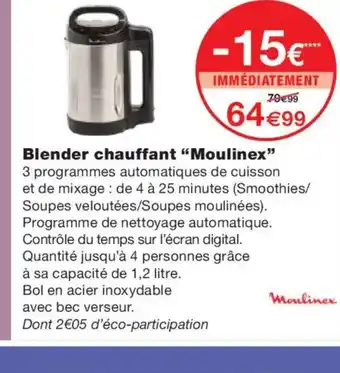 Monoprix MOULINEX Blender chauffant offre