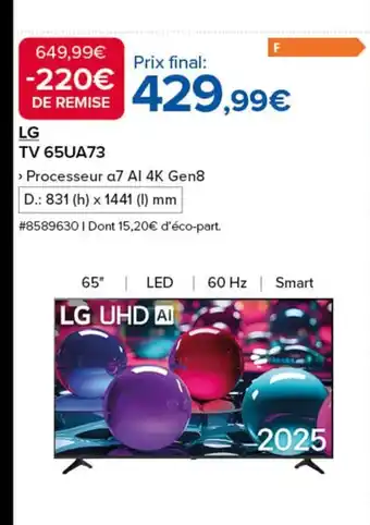 Costco LG TV 65UA73 offre