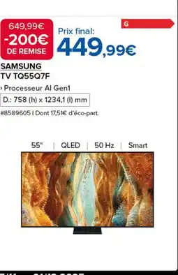 Costco SAMSUNG TV TQ55Q7F offre