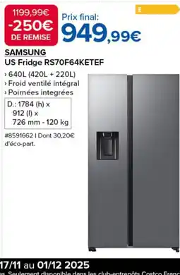 Costco SAMSUNG US Fridge RS70F64KETEF offre