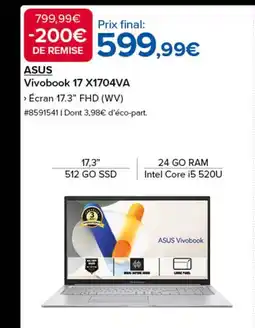 Costco ASUS Vivobook 17 X1704VA offre