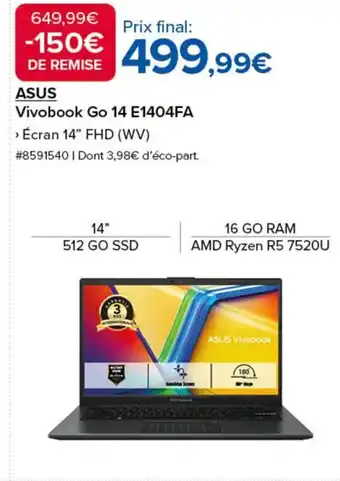 Costco ASUS Vivobook Go 14 E1404FA offre