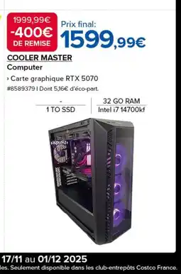 Costco COOLER MASTER Computer offre