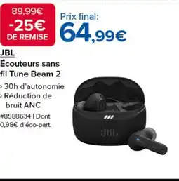 Costco JBL Écouteurs sans fil Tune Beam 2 offre