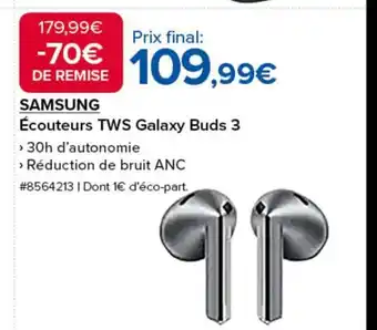 Costco SAMSUNG Écouteurs TWS Galaxy Buds 3 offre