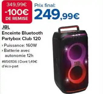 Costco JBL Enceinte Bluetooth Partybox Club 120 offre