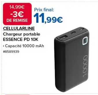 Costco CELLULARLINE Chargeur portable ESSENCE PD 10K offre