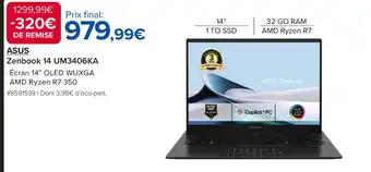 Costco ASUS Zenbook 14 UM3406KA offre