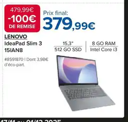 Costco LENOVO IdeaPad Slim 3 15IAN8 offre