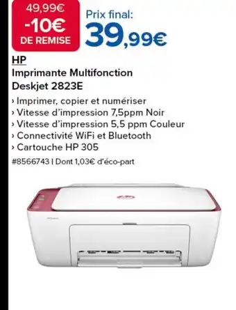 Costco HP Imprimante Multifonction Deskjet 2823E offre