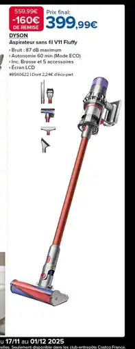 Costco DYSON Aspirateur sans fil V11 Fluffy offre