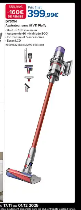 Costco DYSON Aspirateur sans fil V11 Fluffy offre