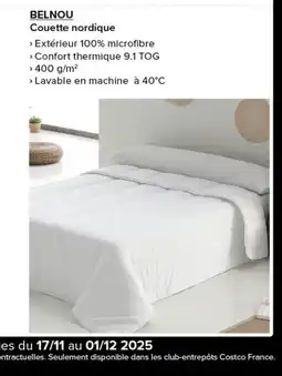 Costco BELNOU Couette nordique offre