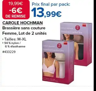 Costco CAROLE HOCHMAN Brassière sans couture Femme, Lot de 2 unités offre