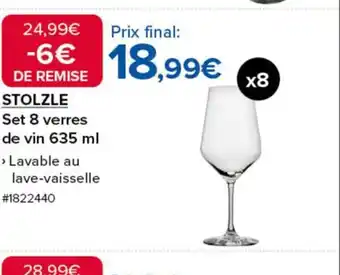 Costco STOLZLE Set 8 verres de vin offre