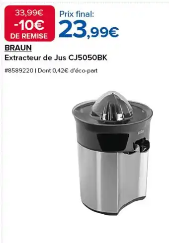 Costco BRAUN Extracteur de Jus CJ5050BK offre