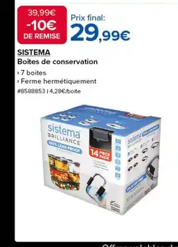 Costco SISTEMA Boîtes de conservation offre