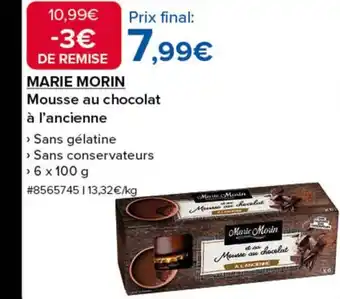 Costco MARIE MORIN Mousse au chocolat à l'ancienne offre