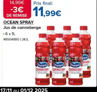 Costco OCEAN SPRAY Jus de canneberge offre