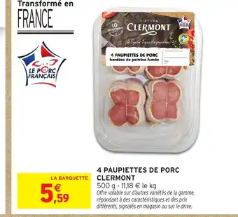 Intermarché CLERMONT 4 paupiettes de porc offre