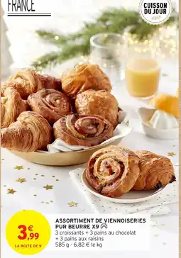 Intermarché Assortiment de viennoiseries pur beurre x9 offre