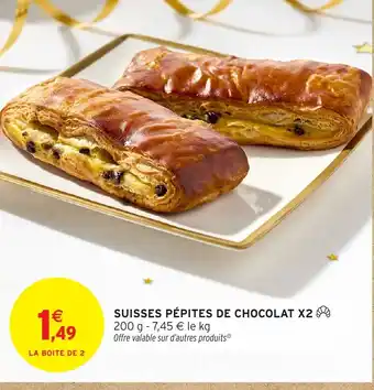 Intermarché Suisses pépites de chocolat x2 offre
