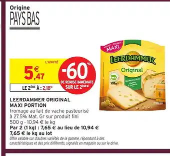 Intermarché LEERDAMMER Original maxi portion offre