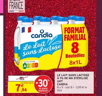 CANDIA Le lait sans lactose à 1% de mg stérilisé