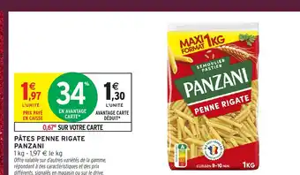 Intermarché PANZANI Pâtes penne rigate offre