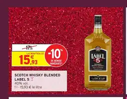 Intermarché LABEL 5 Scotch whisky blended offre