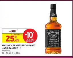 Intermarché JACK DANIEL'S Whiskey tennessee old n°7 offre