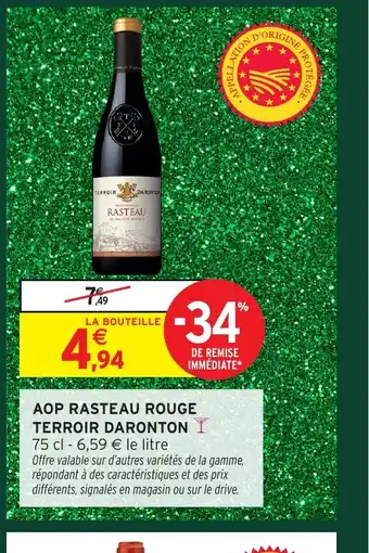 Intermarché TERROIR DARONTON Aop rasteau rouge offre