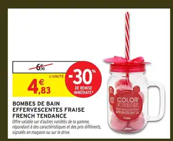 Intermarché Bombes de bain effervescentes fraise french tendance offre