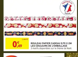 Intermarché Rouleau papier cadeau 0,70 x 2m les couleurs de l'emballage offre